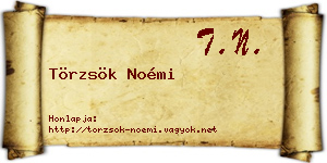 Törzsök Noémi névjegykártya